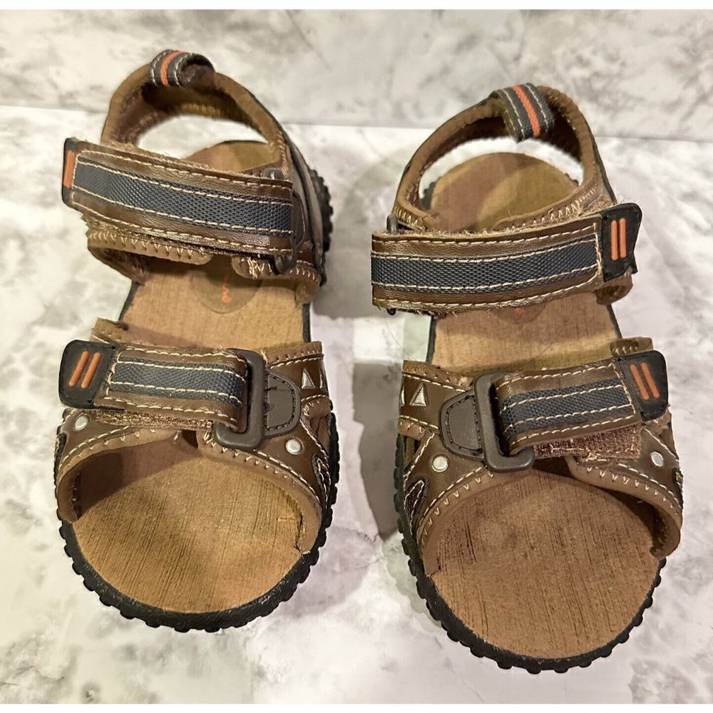 Champion Boys Brown Adjustable Strap Sandal Size‎ 11 US 28.5 Euro New